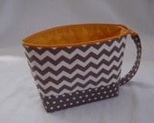 Grey Chevron Zipper Pouch