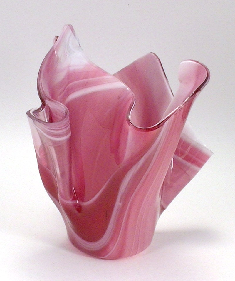 Vase Candle - Pink Peppermint Baroque Glass Vase