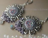sugared violets - shimmering deco inspired garden earrings