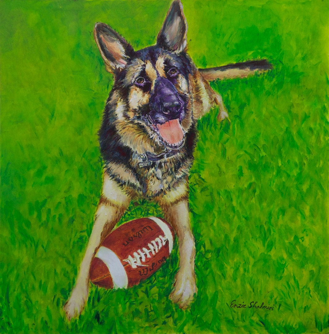 Custom Pet Portrait German Shepherd -Dog Oil Painting14x14