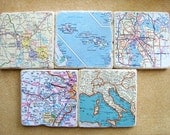 Custom Map Coasters - Set Of 5