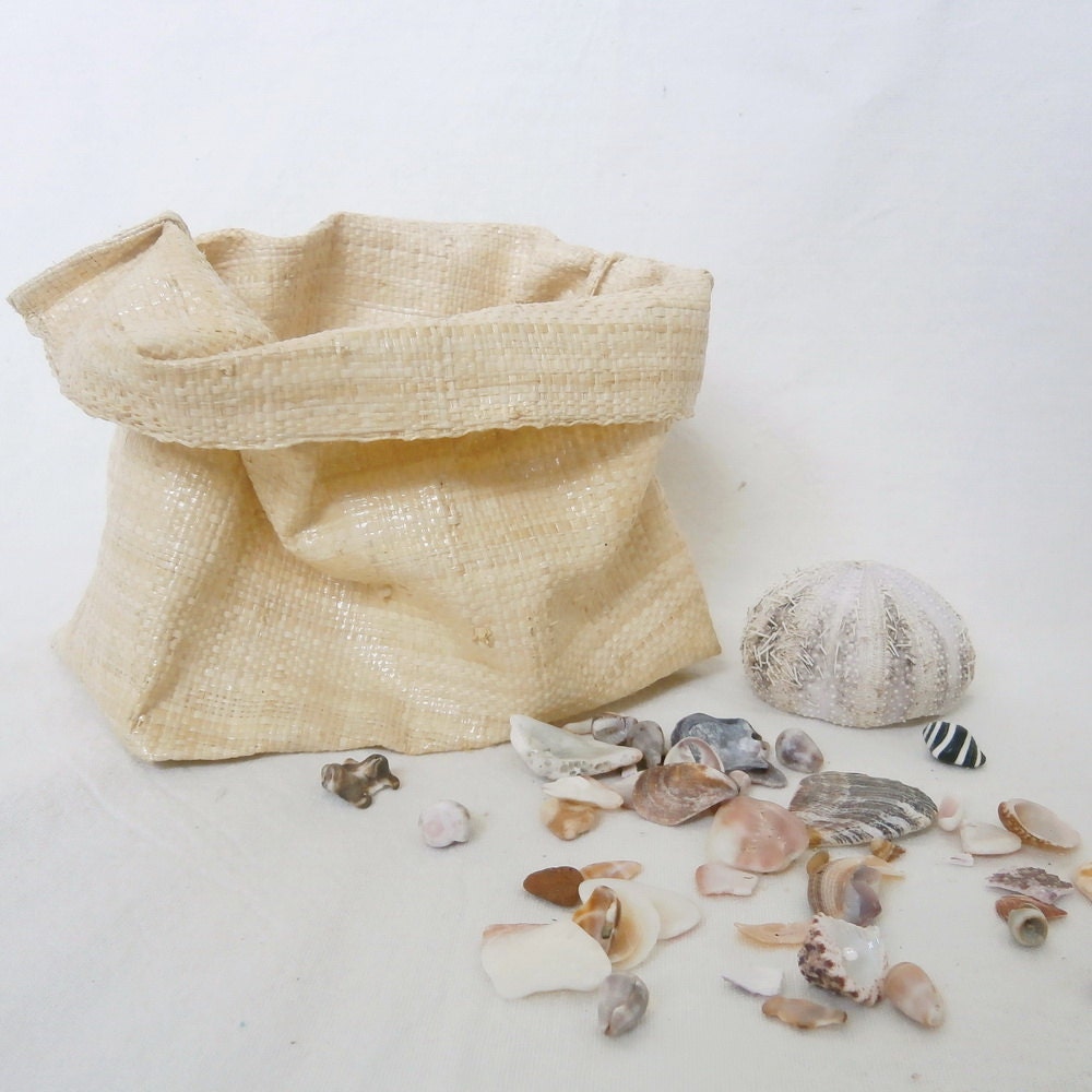 FREE SHIPPING Lightweight fabric bowl - small, natural white