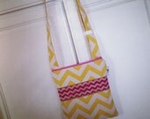 You Choose Chevron Hip Bag with Burlap Ribbon Accent