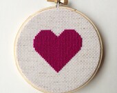 Heart Cross Stitch Hoop Art Embroidery