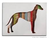Greyhound Whippet Pet Dog Art, Dog Walk (Mini) Collection, Custom Silhouette, Made to Order