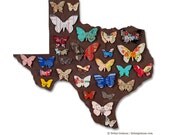 Texas Silhouette Butterfly Decor, One of a Kind Southern Sculpture, Texas Butterflies Collection, Rainbow Nature Art, In Stock Made to Order