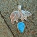 Bear Sterling silver & Turquoise pendant Choctaw Native American Indian made