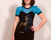 Bear Family Portrait Short Sleeve Sheer Top Dress