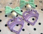 Mint, Opal, and Lilac Sweetheart Earrings