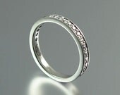 LAUREL starling silver wedding band with white sapphires