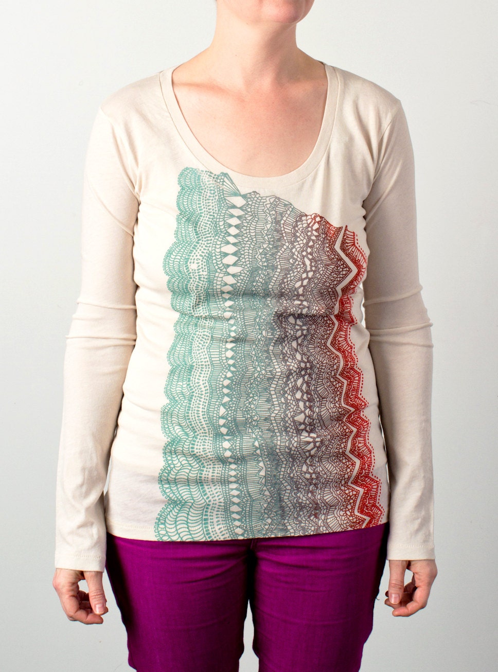 SALE - Women's Organic Geology Wave Tee - Natural