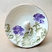 Ceramic Flower and ferns Ring Holder Bowl Purple