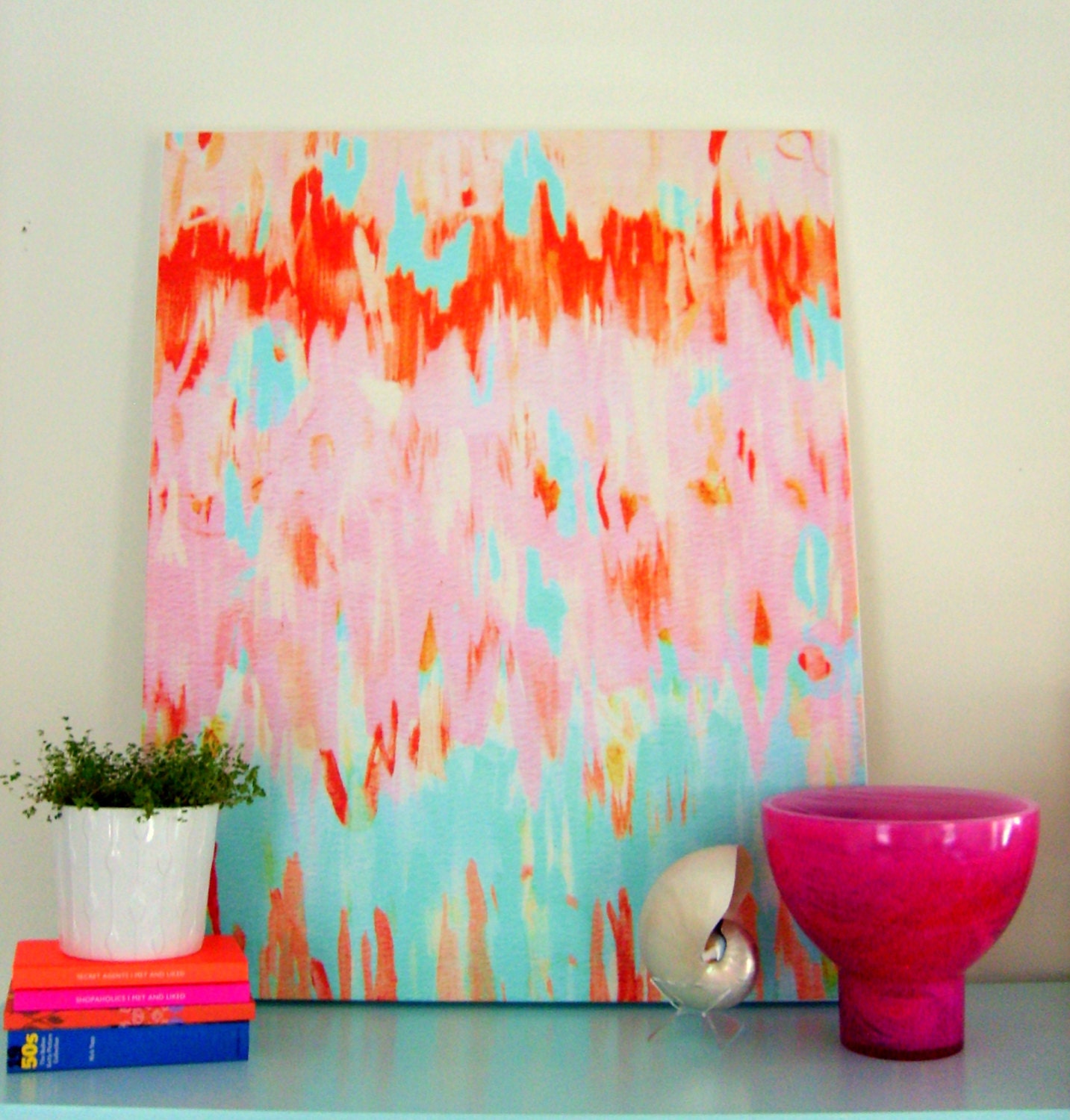 FLAMINGO ABSTRACT on stretched canvas 24x30