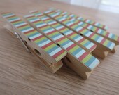 Clothespins Clips - Stripey Socks - Stripes  - Set of 6