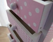 5 Drawer Large Trinket Treasure Box - Pink Monochromatic Patterns