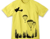 PARACHUTE DEER "Release" on men's / unisex short sleeve t shirt (11 colors to choose from)