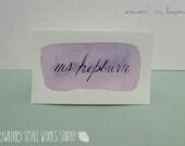 Smear- Ombre watercolor escort wedding seating cards made to order