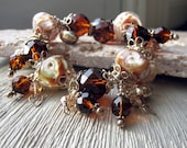 Sterling Silver Charm Bracelet - CARAMEL KISSES - Costume jewelry by Sparklingtwi on Etsy