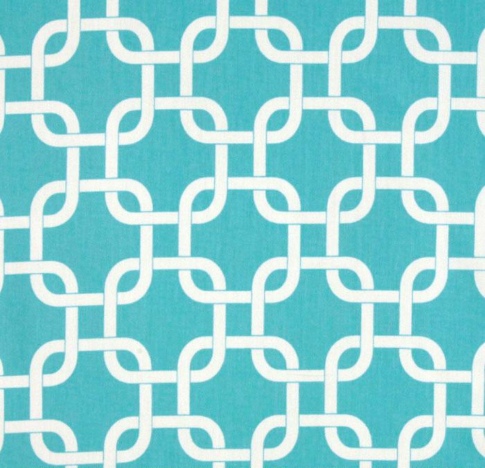 Throw Pillow Cover 16X16 in Aqua Blue and White Links