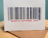 Generic Birthday Card: Barcode letterpress card and envelope (A2 Size)