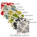 Cushion cover - Cloudbirds, in cardinal