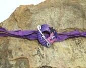 Handmade Shell Toggle Clasp -Tropical Moonlight   - Pink  Purple