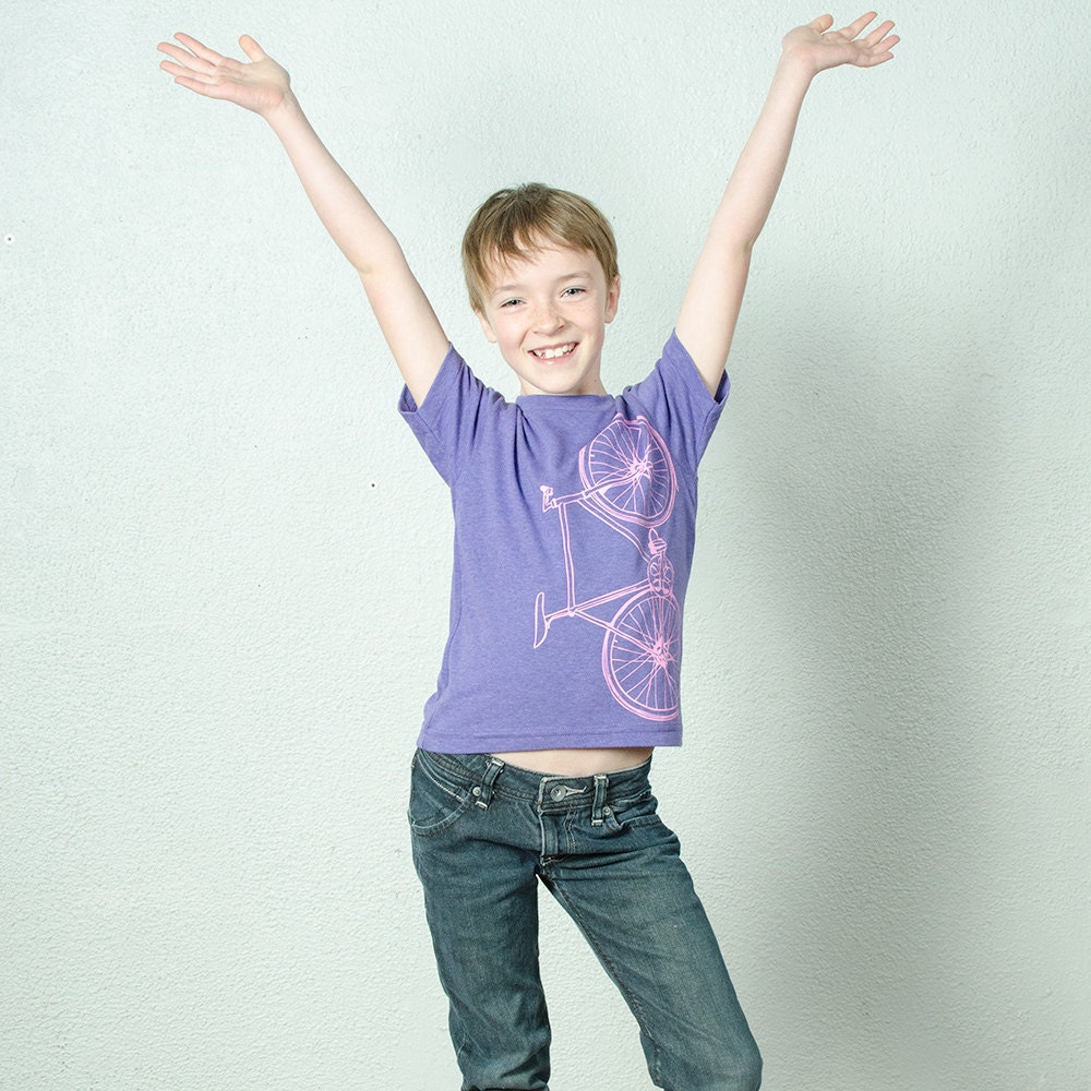 6T - fixie - toddler tri-blend bike tee, pink on tri-purple