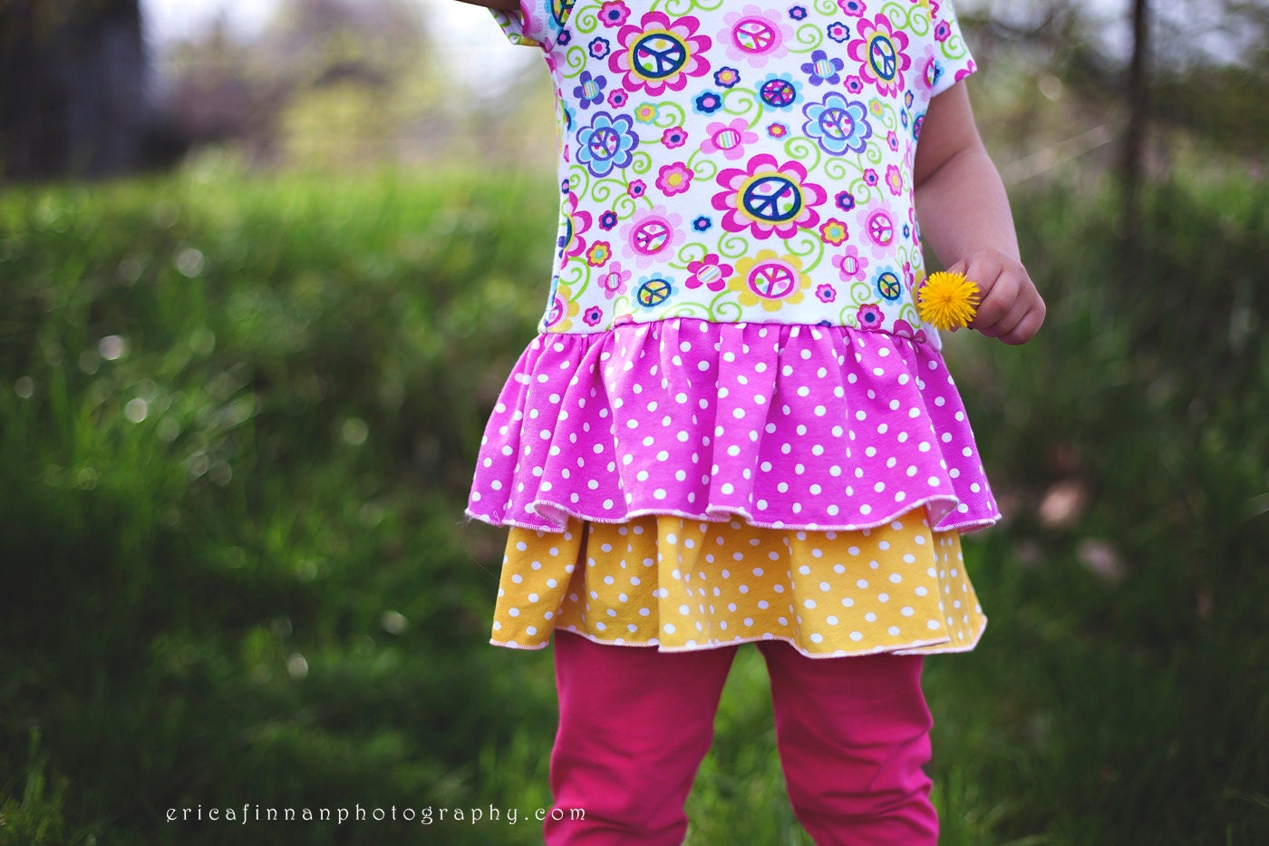 INSTANT Download ruffle T-shirt pattern for girls PDF sewing pattern and tutorial Size 6-12