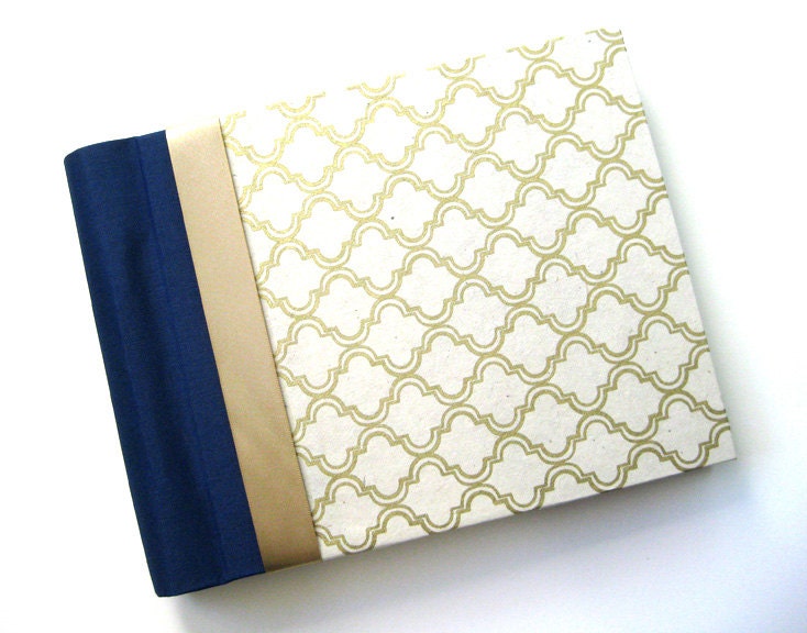 Golden Moroccan Tile Photo Album - wedding guest book, baby photo album, bridal shower gift
