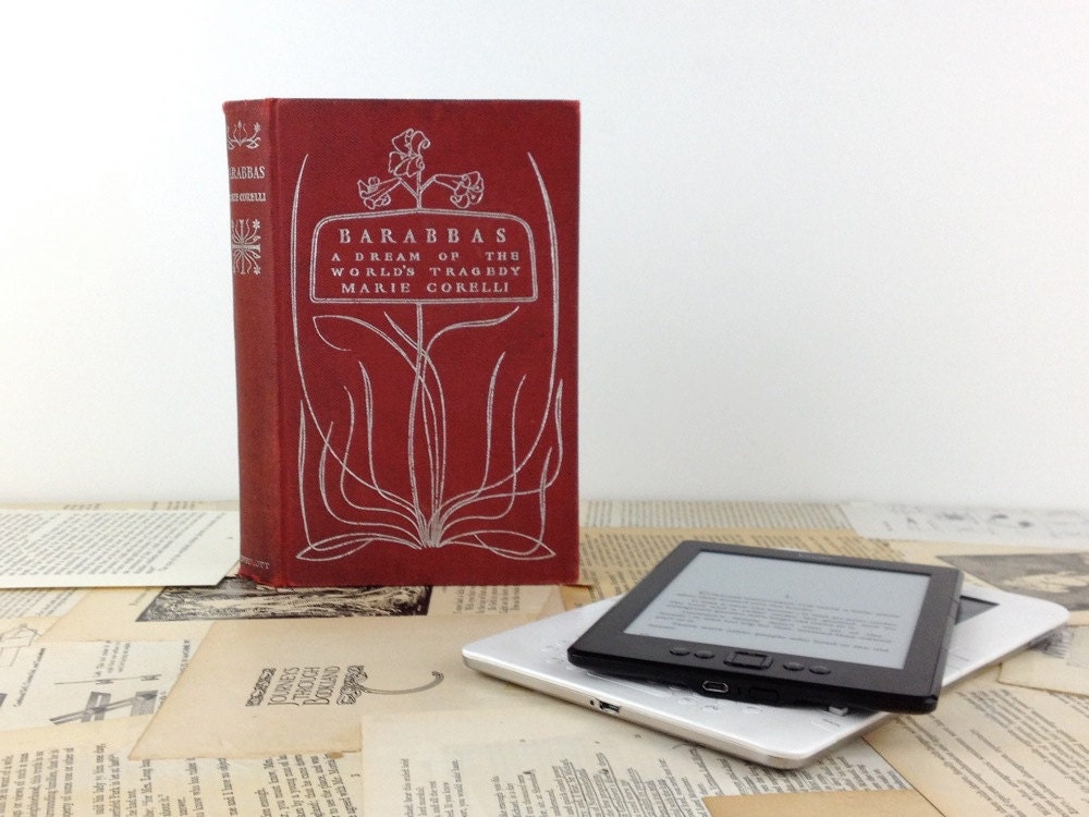 Barabas Custom Kindle, Nook or iPad mini cover - made to order device case custom made from recycled vintage book