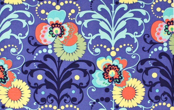 Amy Butler Love Flannel Collection Paradise Garden Periwinkle Cotton Fabric by the yard from Shereesalchemy