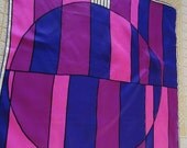 Vintage 70s Vera Neumann Pink Color Block Silk Scarf
