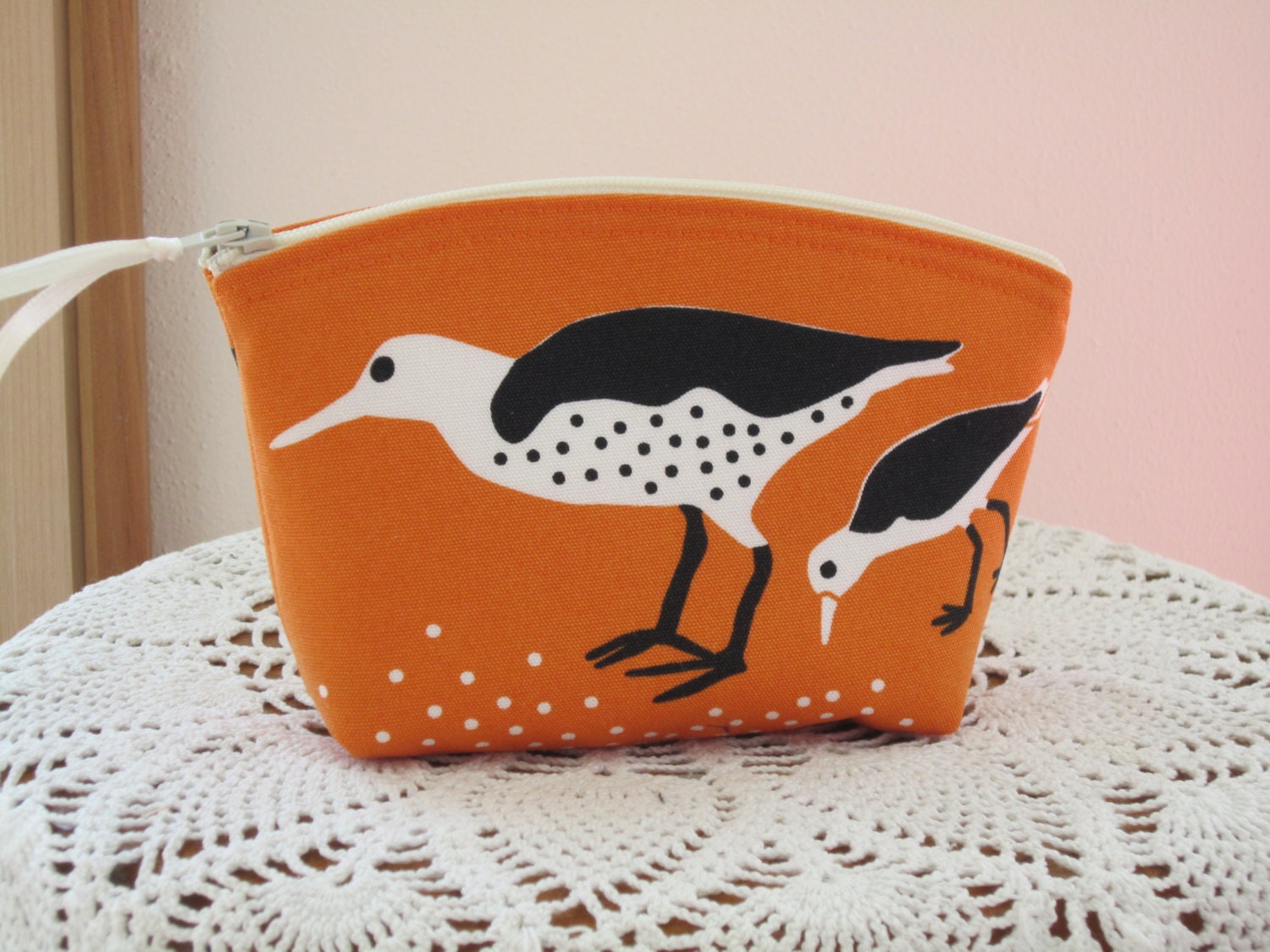 Cosmetic Bag Clutch Bridesmaid  Purse Sand Pipers made in USA