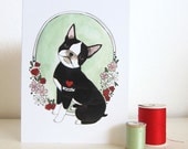 Boston Terrier Card // Dog Tattoo // Dog Mom Card