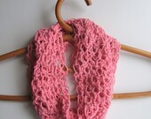 Infinite Fishing Net Infinity Scarf - Spring and Summer - Tulip Pink 100% Cotton