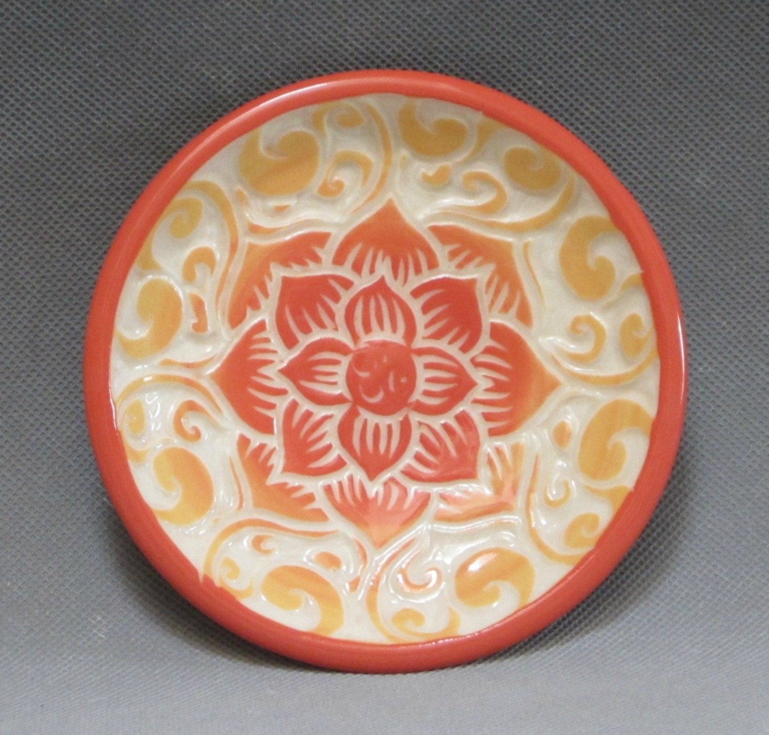 Lotus with Swirls... Mini Dish... In Stock