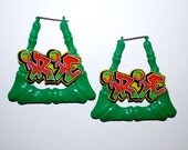 IRIE Graffiti Rasta Door Knocker Earrings by beebles