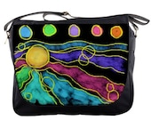 Messenger Bag Casual Handbag Printed with My Funky Abstract Digital Sun Painting