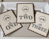 Wedding Table Numbers Rustic Woodland Doe and Buck