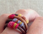 set of 4 leather rings - made to your order