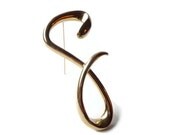 Huge Goldtone Givenchy "G" Brooch