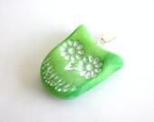 Green Owl Charm Choice of:  Zipper Pull, Lanyard, or Pendant
