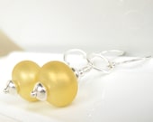 Summer Lemon lampwork Earrings in sterling silver