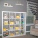 Storage Basket Desk Organizer Container Basket Bin - Gray White Chevron Zigzag Fabric