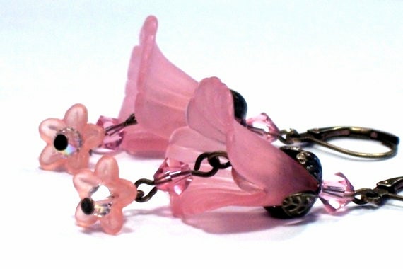 Pink Lilly Flower Earrings -  Buy One Get One Half