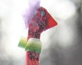 Florence the Flamingo - HopeBird - Carved Wood Mixed Media Art
