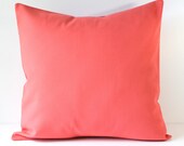 Decorative Pillow Cover - SOLID Coral Canvas - 18 x 18 Cushions Pillows - Home Nursery Decor - Dorm