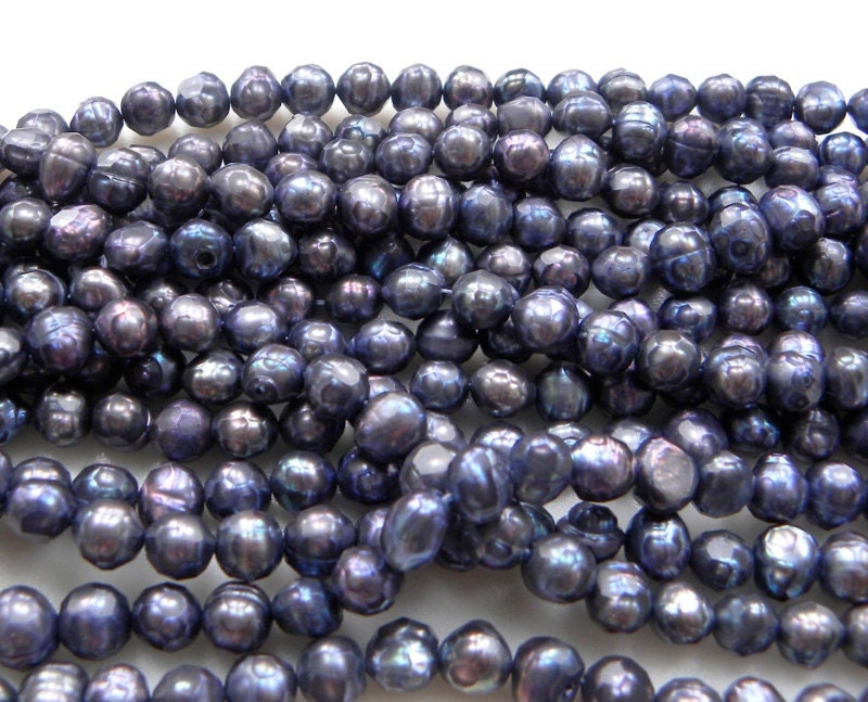 Peacock Faceted Pearls 6.5 mm FULL 16 inch strand