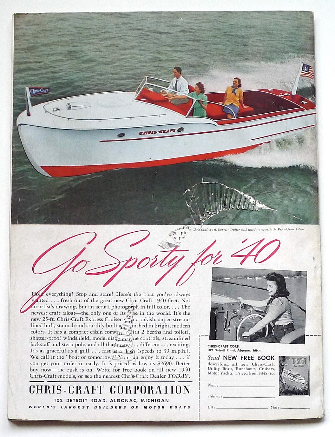 Vintage Motor Boating Magazine February 1940