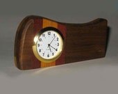 small wooden clocks handmade from cherrywood, walnut and purpleheart
